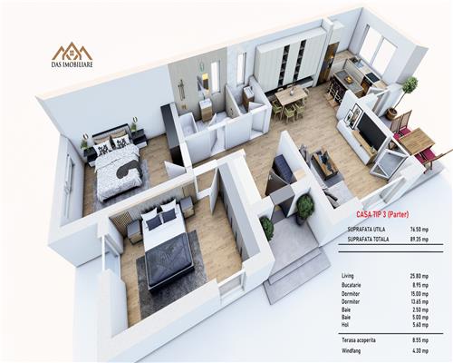 Casa noua, pe un nivel, complex rezidential in Tautii Magherauscentru