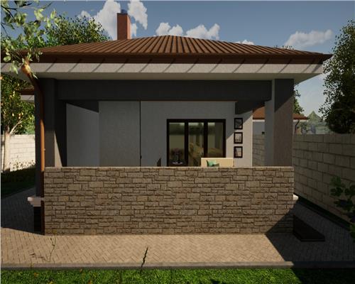 Casa la rosu  pe un nivel cu 8 ari de teren, in Tautii Magheraus