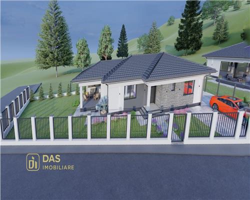 Casa la rosu, pe un nivel, pe dealul Grosiului