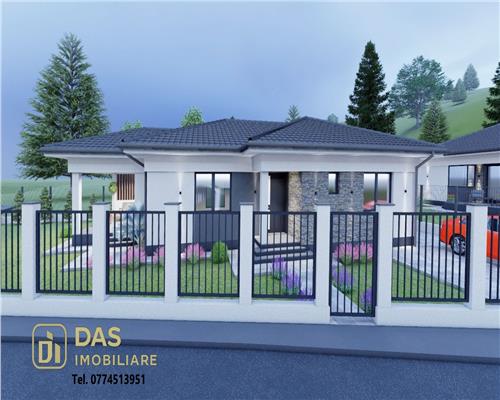 Casa la rosu, pe un nivel, pe dealul Grosiului